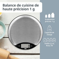 Digitale Küchenwaage  ADE  ANJA  ABS-Kunststoff  17 x 17 x 2,2 cm  Inkl. 1 Cr 2032 Batterie
