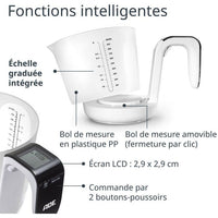 Messbecher/Waage  ADE  FRANCA  Glas/Kunststoff  20,7 x 14,6 cm  Inkl. 1 Cr2032-Batterie