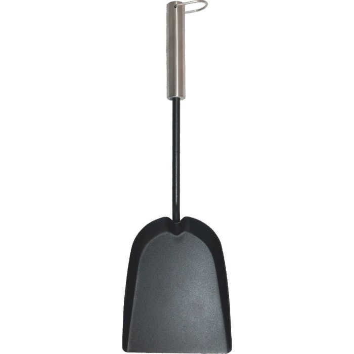Ascheschaufel - ADURO - Holzofenreinigung - Edelstahlgriff - Schwarz lackiert