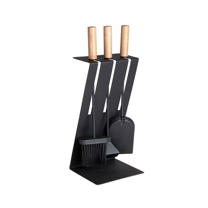 Kamin-Set  ADURO  Baseline 3  Enthält: Bürste, Schaufel und Schürhaken  Stahl  Schwarz