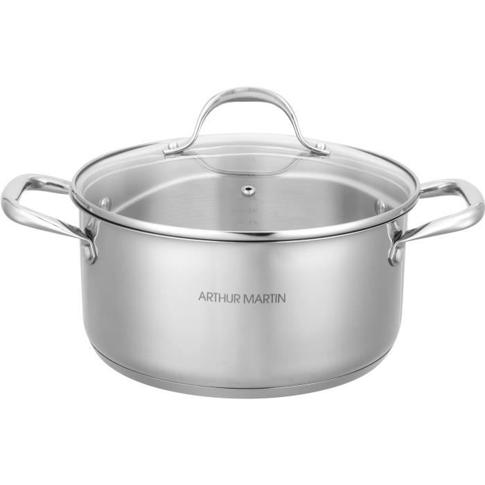AM3549 Arthur Martin Stockpot 24 cm with lid  Stainless Steel  All heat sources including inductio
