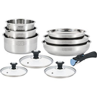 Induktionskochgeschirr-Set  ARTHUR MARTIN  AM0006  Edelstahl 18/10  10-teilig  abnehmbarer Grif