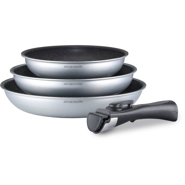 3er-Set Bratpfannen  Geeignet für alle Herdarten, inklusive Induktion  20, 24 und 28 cm  Arthur M