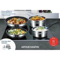 Arthur Martin AM2493 8 -piece kitchen battery - Stainless steel - Removable handle - All lights incl