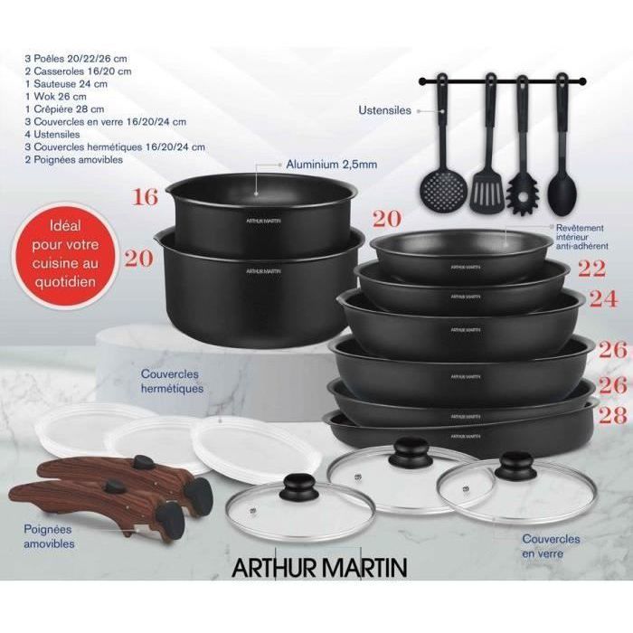 Cookware - All heat sources including induction - Arthur Martin - AM0530 - Aluminum - Non-stick - 20