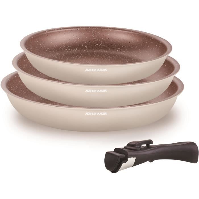 Cookware set - All hobs including induction - ARTHUR MARTIN - AM4754 - Set of 3 pans - 20-24-28 cm +