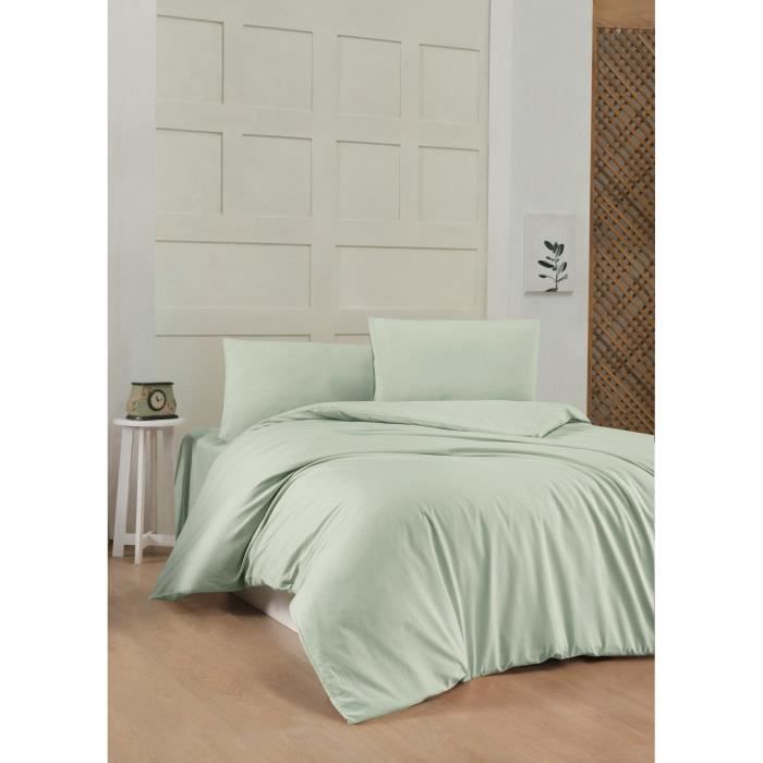 Bettwäscheset - 1 Bettbezug 220 x 240 cm + 2 Kissenbezüge 60 x 60 cm - 100 % verstärkte Baumwolle - 