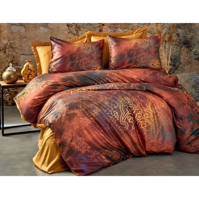 Bettwäscheset - 1 Bettbezug 220 x 240 cm + 2 Kissenbezüge 60 x 60 cm - 100 % Mikrosatin-Polyester - 