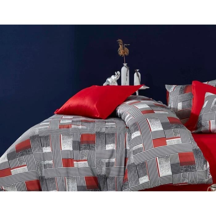 Bettwäscheset - 1 Bettbezug 220 x 240 cm + 2 Kissenbezüge 60 x 60 cm - 100 % Mikrosatin-Polyester - 