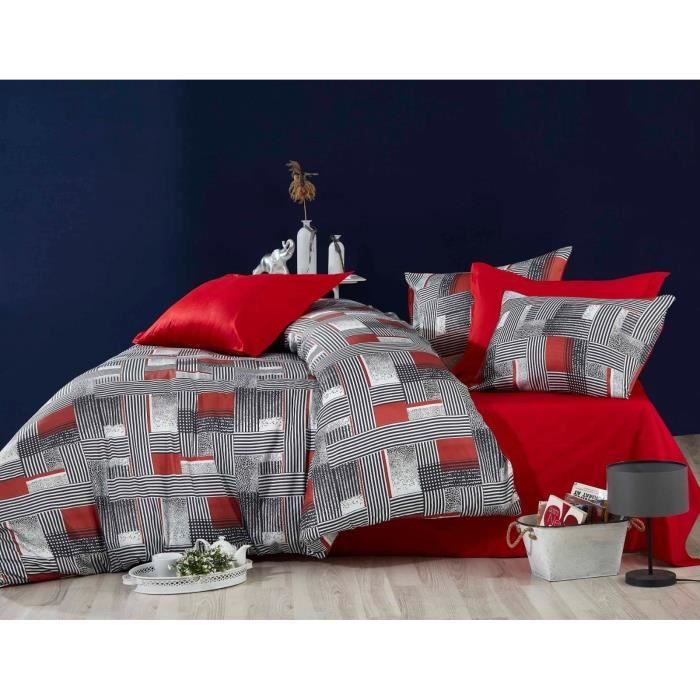 Bettwäscheset - 1 Bettbezug 220 x 240 cm + 2 Kissenbezüge 60 x 60 cm - 100 % Mikrosatin-Polyester - 