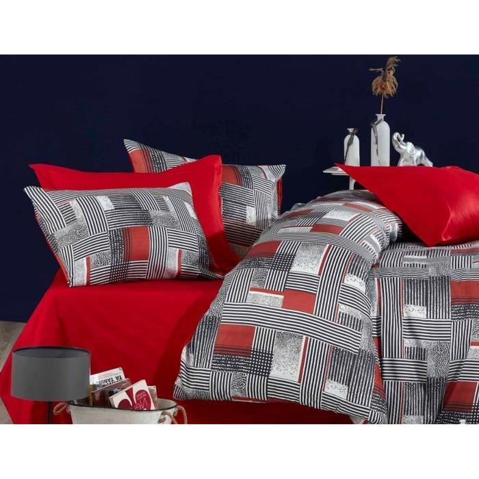 Bettwäscheset - 1 Bettbezug 220 x 240 cm + 2 Kissenbezüge 60 x 60 cm - 100 % Mikrosatin-Polyester - 