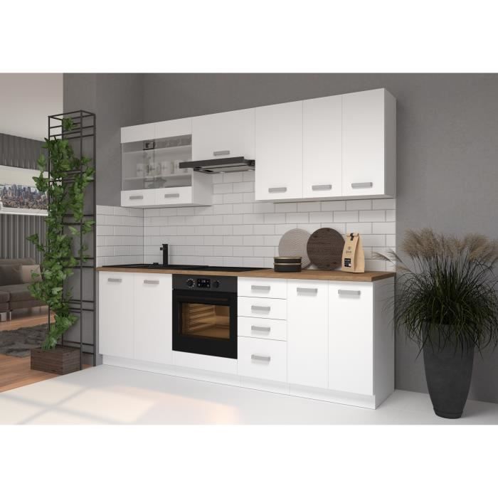 ATLAS Tall unit with 1 door - White decor - L 40cm