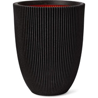 Elegant low vase - CAPI EUROPE - GROOVE NL - 34 x 46 cm - Black