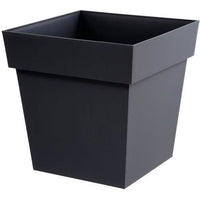 EDA Tuscan square flower pot - 39 x 39 x H 39 cm - 38 l - Anthracite gray