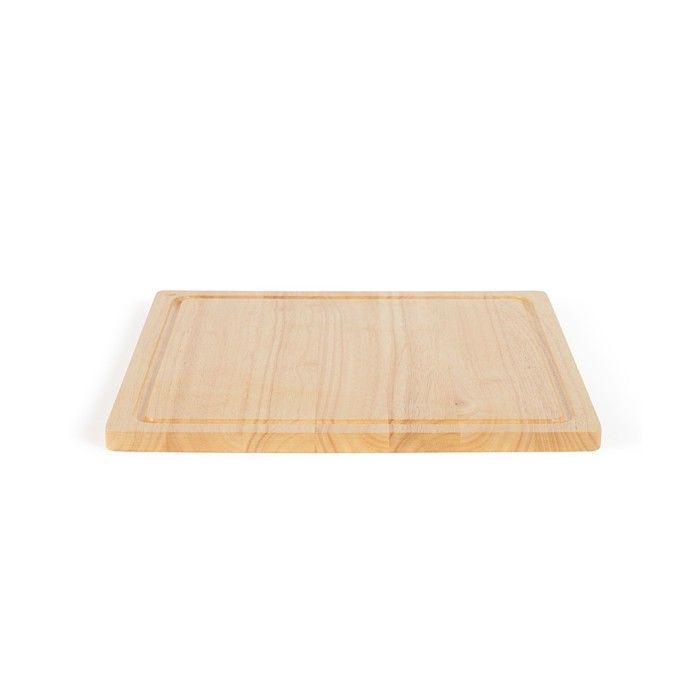 Schneidebrett - LIVOO - MES141 - Gummibaumholz - XXL-Größe - 46 x 46 cm - Integrierte Nut