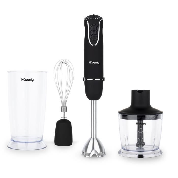3 in 1 hand blender - H.Koenig - MIX75 - 850 W - 5 speeds + Turbo - Stainless steel blades - Accesso