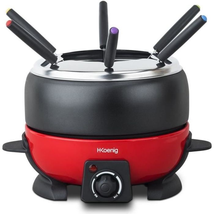 Hkoenig alp1800 - Red and black electric fondue device