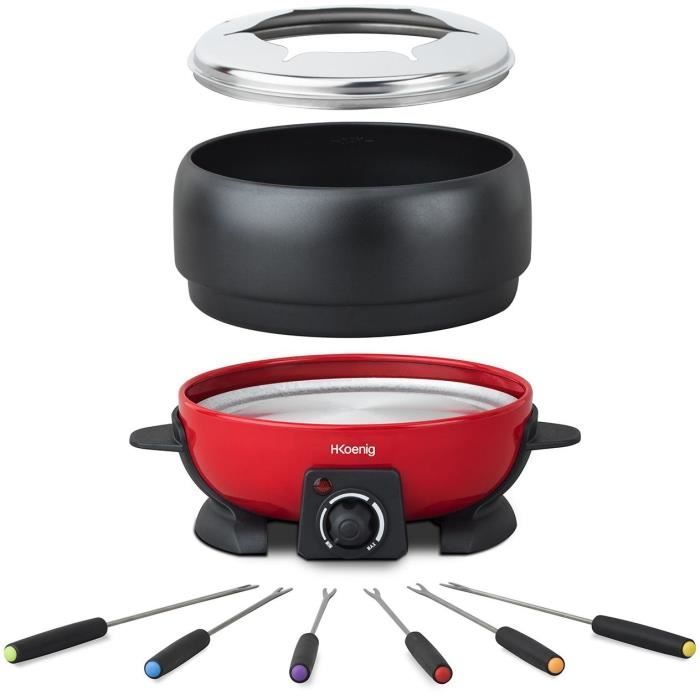 Hkoenig alp1800 - Red and black electric fondue device