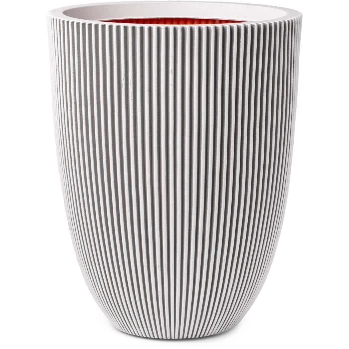 Capi Elegant Groove Vase 46x58 cm Ivory 445499