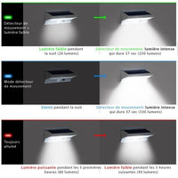 LUMISKY Outdoor waterproof solar wall spotlight with detector - 21 LEDs - 330 Lm - Swivel at 120 ° C