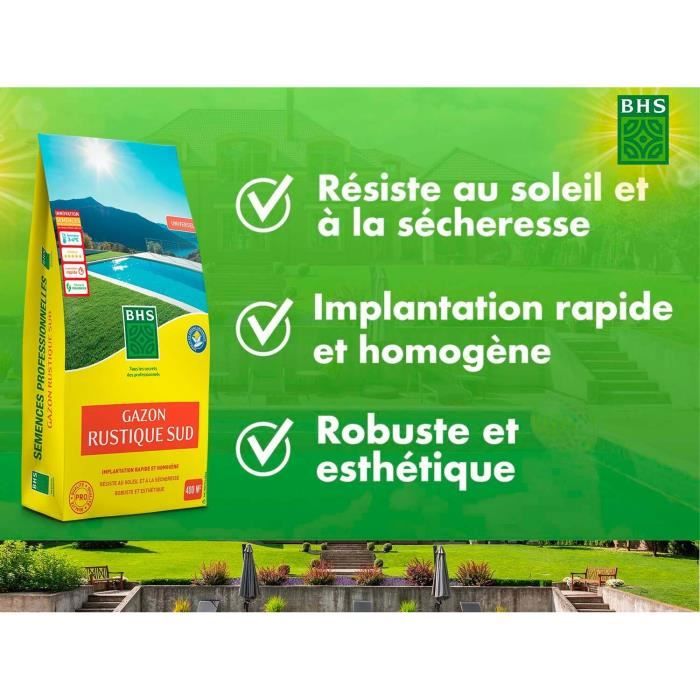 Lawn - BHS - Rustic South Lawn - 10kg - Resistant to dry conditions thanks to tall fescue. Fast and 