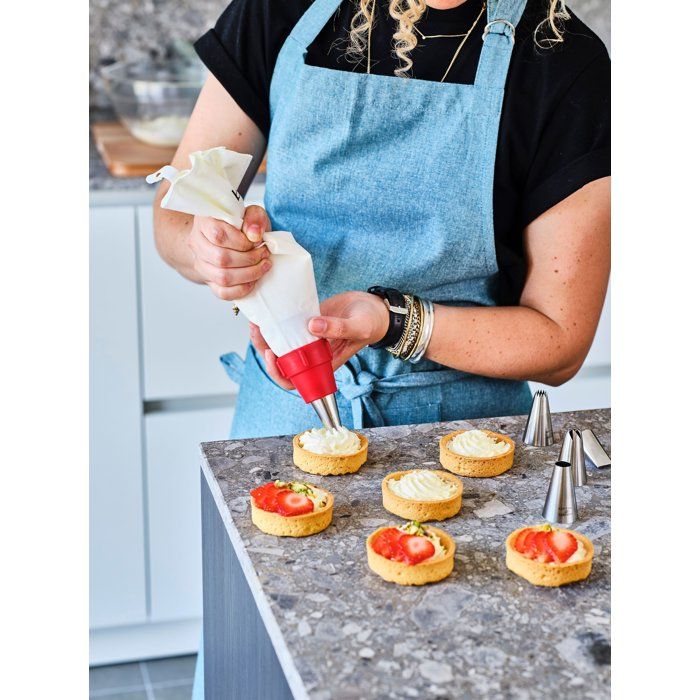 Spritzbeutel  BIRKMANN  EASY BAKING  Stoff  Inklusive 6 Tüllen + 1 Adapter  9 x 14,5 x 5,7 cm