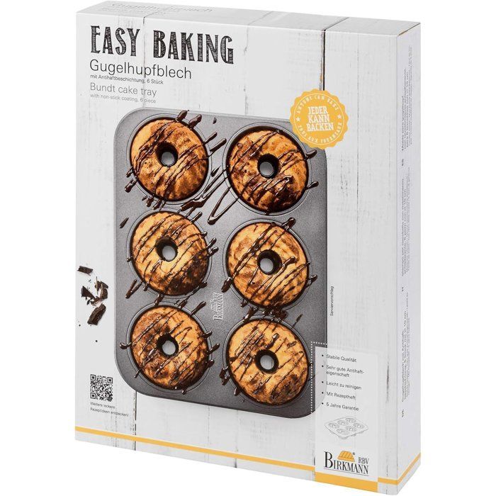 Kuchenbackform - BIRKMANN - EASY BAKING - Kohlenstoffstahl - Antihaftbeschichtung - Ø 10 cm, 35 x 27