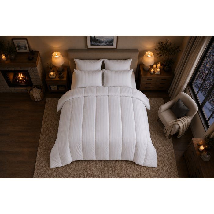Duvet 220x240 cm BLANREVE PRESTIGE Multiprotection - 100% Polyester - 2 People - Striped Satin
