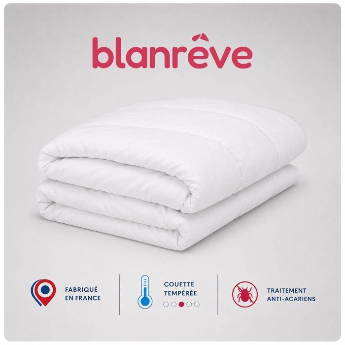 Anti-mite temperate duvet - 300 gr/m² - BLANREVE - 240 x 220 cm - White