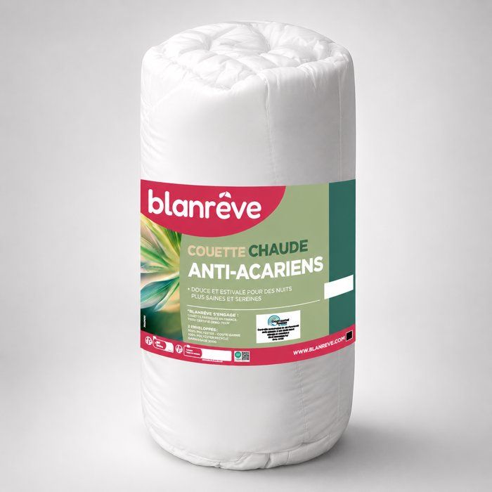 Warm anti-dust mite duvet - 400 gr/m² - BLANREVE - 240 x 220 cm - White
