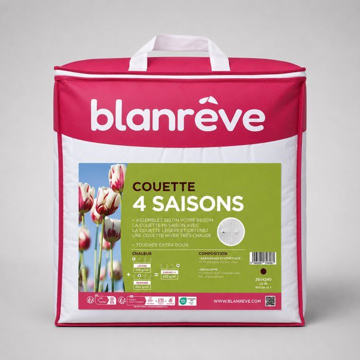 Bettdecke  240 x 220 cm  BLANReVE  4 Jahreszeiten  420 g/m²  Weiß