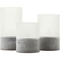 Set of 3 BRILLIANT LED CANDLE table lamps - 2500K - Plastic and glass - Grey and matt white