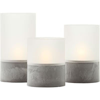 Set of 3 BRILLIANT LED CANDLE table lamps - 2500K - Plastic and glass - Grey and matt white