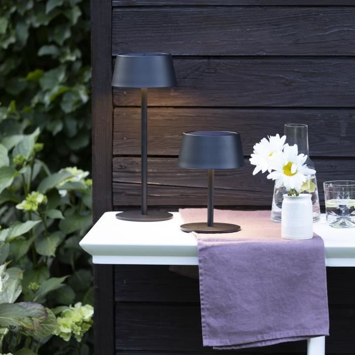 Outdoor table lamp - BRILLIANT - PICCO - LED and solar - Metal and plastic - 5 W - Frosted black