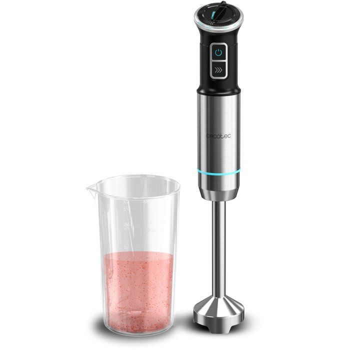 Stabmixer  CECOTEC  Power Neutron  1100 W  4-Klingen-Design  800 ml Glasbehälter  Schwarz/Edel