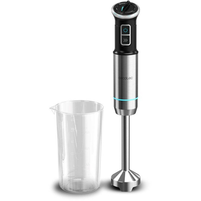 Stabmixer  CECOTEC  Power Neutron  1100 W  4-Klingen-Design  800 ml Glasbehälter  Schwarz/Edel