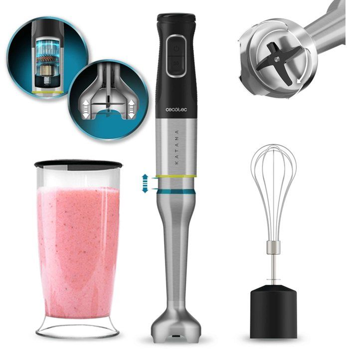 Stabmixer  CECOTEC  Katana 15 Cream B  1500 W  4-Klingen-Design  800 ml Glasbehälter  Schwarz