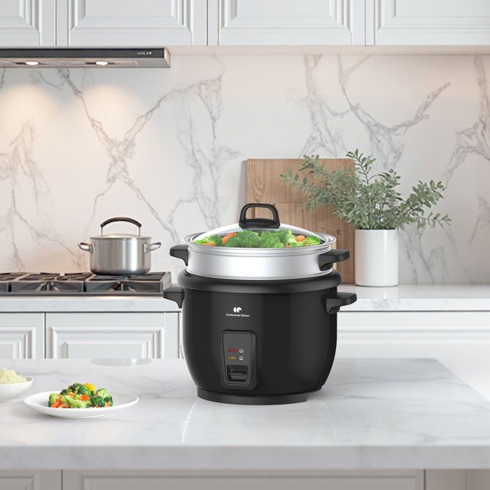 Reiskocher - CONTINENTAL EDISON - CECR18B - 700 W - 1,8 l - Mit Dampfkorb - Warmhaltefunktion - Edel