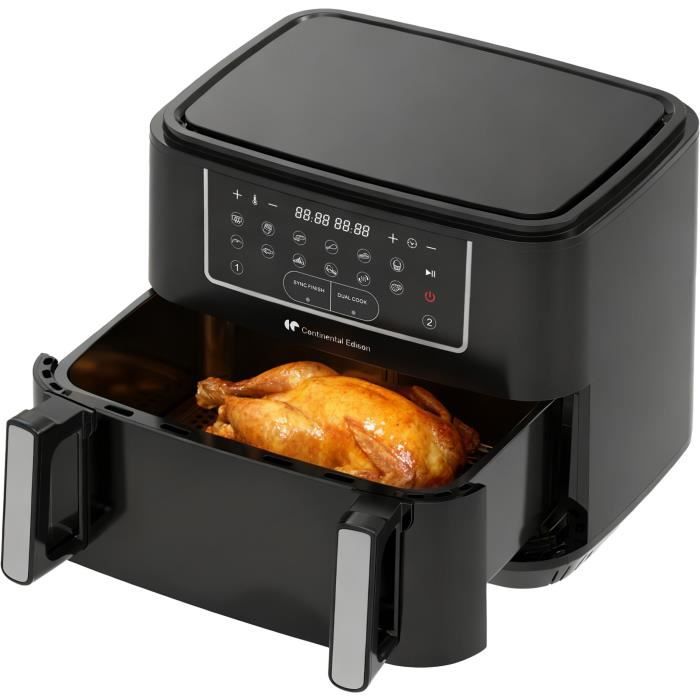 Continental Edison CEFR2400TB Heißluftfritteuse  2600 W  10,5 l  Schwarz