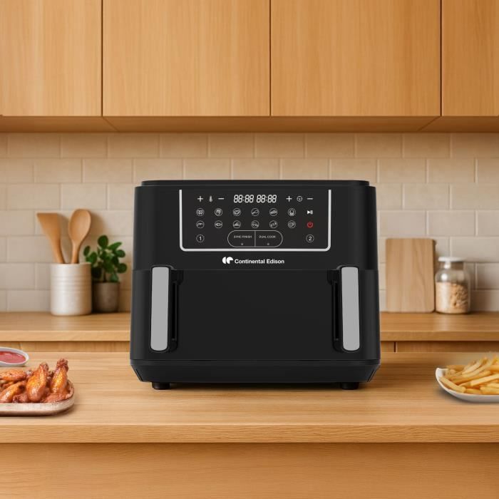 Continental Edison CEFR2400TB Heißluftfritteuse  2600 W  10,5 l  Schwarz