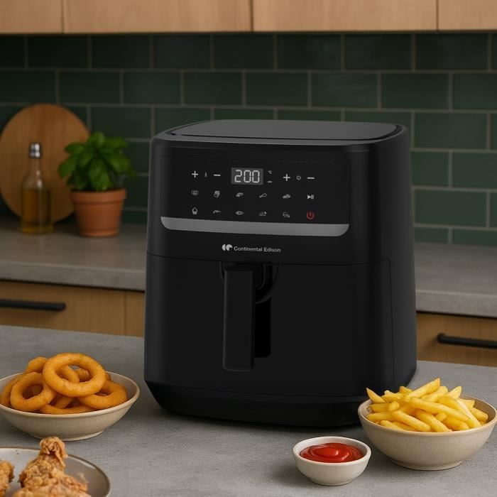 Continental Edison CEFR240092L Heißluftfritteuse  1800 W  9,2 l  Schwarz