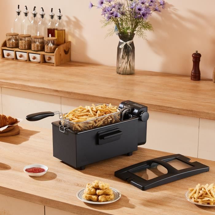 Fritteuse  CONTINENTAL EDISON  CEFR3BLK  3 l  2000 W  1 Korb  Schwarz