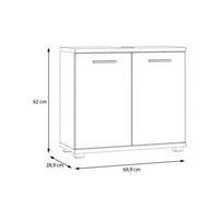 CHAMP  Unterschrank  2 Türen  69,9 x 28,9 x 62 cm  Eiche Artisan / Salbeigrün  FORTE