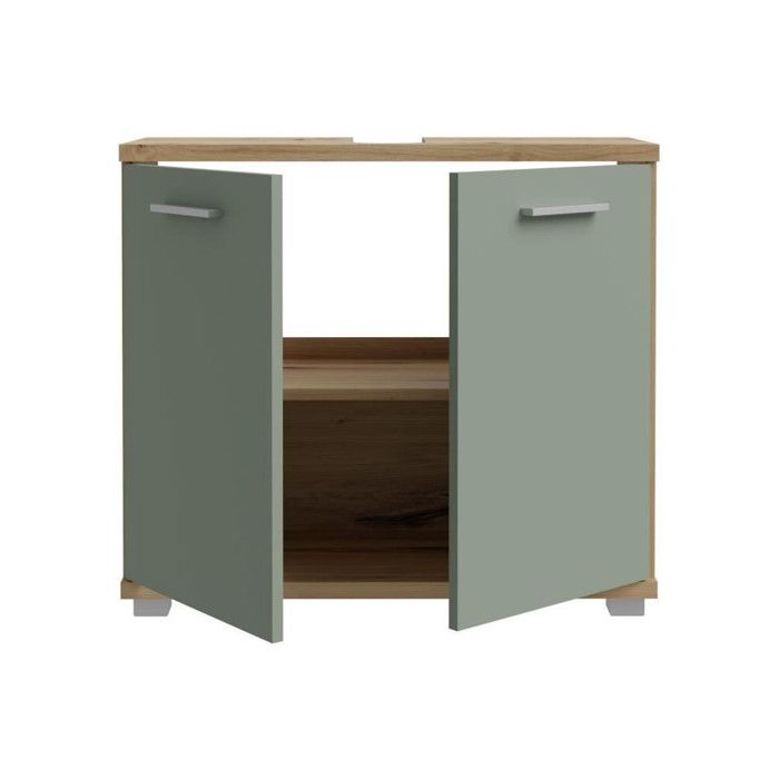 CHAMP  Unterschrank  2 Türen  69,9 x 28,9 x 62 cm  Eiche Artisan / Salbeigrün  FORTE