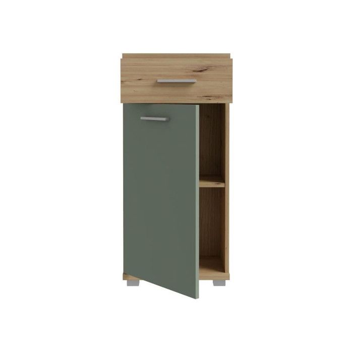 CHAMP  Waschtischunterschrank  40,2 x 28,9 x 87,6 cm  Eiche Artisan / Salbeigrün  FORTE