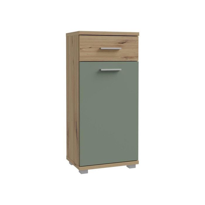 CHAMP  Waschtischunterschrank  40,2 x 28,9 x 87,6 cm  Eiche Artisan / Salbeigrün  FORTE