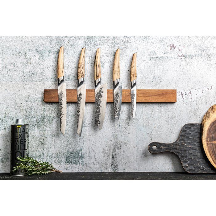 Brotmesser  GESCHMIEDET  KATAI  VG10-Stahl  Griff aus Wurzelholz  L 20,5 cm