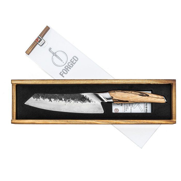 Santoku-Messer  Geschmiedet  Katai  VG10-Stahl  Griff aus Wurzelholz  Länge 18 cm