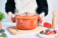 Kasserolle mit Deckel  GEMÜTLICH & TRENDIG  FONTESTIC  Emailliertes Gusseisen  Ø 24 cm  4,6 l 
