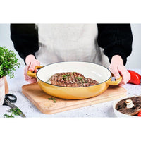 Grillpfanne  GEMÜTLICH & TRENDIG  FONTESTIC  Emailliertes Gusseisen  Ø 28 cm  Geeignet für alle